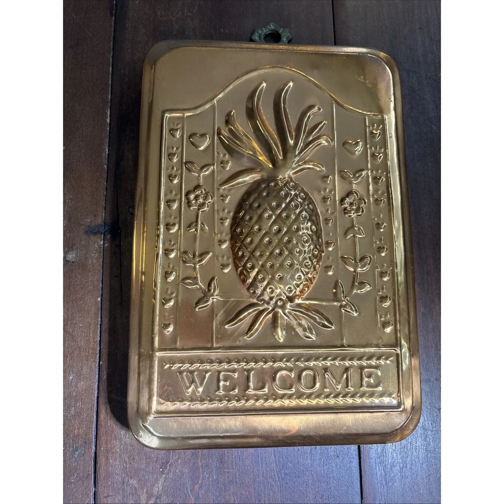 Welcome Sign Pressed Copper Pineapple made in Korea 7